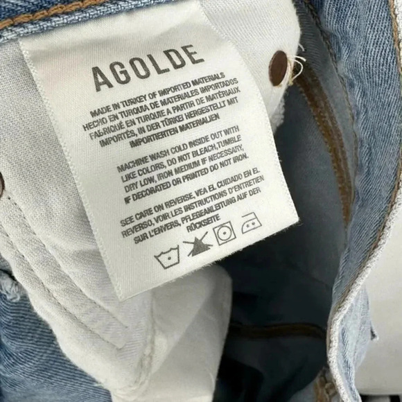Agolde Criss Cross Straight Leg High Rise Jeans Size 33 In Dimension B1627 - Picture 4 of 6